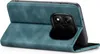 A teal flip case for a smartphone is shown from the back, with the camera module visible. Produktbild-Vorschau