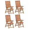 vidaXL Záhradné stoličky 4 ks Nastaviteľné 56x72x107 cm Náhľad obrázku produktu 1