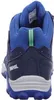 The back view of a blue and green hiking boot. Produktbild-Vorschau