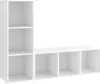 A white modular shelving unit is shown against a white background. Náhled obrázku produktu