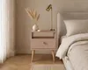 Nachttisch Altrosa mit Schublade Boho Skandi Holzbeine Produktbild-Vorschau 3