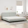 Bett mit Matratze Hellgrau 200x200 cm Samt Produktbild-Vorschau 3