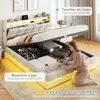 Cama boxspring INONEFT de 140x200 cm con LED y USB, Vista previa de la imagen del producto 7