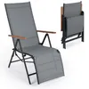 COSTWAY - 1 transat pliable, chaise longue avec dossier Voir les images du produit 1