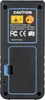 The back of a laser distance measurer with labels and a battery compartment. Podgląd zdjęcia produktu