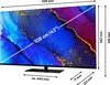 A television with dimensions and screen size indicated by overlaid text. Produktbild-Vorschau