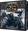 A box for a board game titled 'A Song of Ice & Fire: Miniaturespiel - Die Nachtwache Starterset'. The box art depicts several figures in fur cloaks, a wolf, and a raven in a snowy, outdoor setting. Produktbild-Vorschau