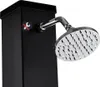 A close-up of a black outdoor shower with a chrome showerhead. Produktbild-Vorschau