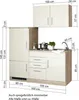A diagram showing the dimensions of a single kitchen unit. Produktbild-Vorschau
