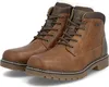 A pair of brown leather boots on a white background. Produktbild-Vorschau