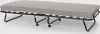 A folding bed with a mattress on a plain background. Produktbild-Vorschau
