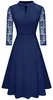Cocktailkleid, elegante 3/4-Ärmel – Blumenmuster – Produktbild-Vorschau 2