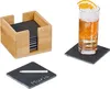 Relaxdays Schiefer Untersetzer 8er Set, mit Bambus Box, Produktbild-Vorschau 1