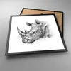 Gerahmtes Poster - Schwarzer Rahmen - Nashorn Porträt Produktbild-Vorschau 3