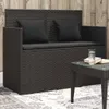 vidaXL Gartenbank mit Kissen Schwarz Poly Rattan Produktbild-Vorschau 2