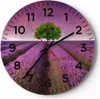 Wanduhr - Rund - Glasuhr - Wiese lavenda Sommer Landschaft Produktbild-Vorschau 1
