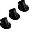 Three black plastic pool support feet are arranged diagonally on a white background. Produktbild-Vorschau