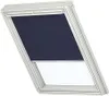 VELUX Verdunkelungsrollo uni dunkelblau manuell Rahmen weiß Produktbild-Vorschau 4