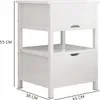 Bílý noční stolek se 2 zásuvkami moderní loft 45 cm Náhled obrázku produktu 8