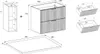 Technical drawings and dimensions of a bathroom vanity unit and countertop. Anteprima dell’immagine prodotto