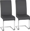 Two dark gray dining chairs with silver metal frames against a white background. Anteprima dell’immagine prodotto