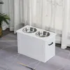 PawHut Miska pro psy s úložným prostorem, 2 misky, krmítko, Náhled obrázku produktu 6