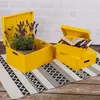 Creative Deco Žlutá Dřevěná Krabice s Víkem a Uchy | 40 x Náhled obrázku produktu 7