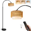 Lampa stojąca ZMH Boho Rattan Lampa łukowa z regulacją Podgląd zdjęcia produktu 1