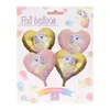 Folienballon Herz mit Einhorn Motiv 25cm 4er Set Rosa / Produktbild-Vorschau 3