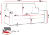 A diagram showing the dimensions of a sofa bed, with measurements indicated in centimeters. Náhled obrázku produktu