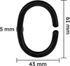 Kleine Wolke Duschvorhang-Ringe Schwarz Set 12-teilig Produktbild-Vorschau 3