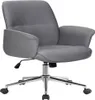A gray office chair with a chrome base and wheels, shown from a three-quarter front view against a white background. Produktbild-Vorschau