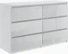 Schöne moderne Kommode 120 cm mit 6 Schubladen in Weiß Produktbild-Vorschau 1