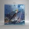 Wanduhr - Quadrat - Glasuhr - Meer Segelboot - 30x30cm - Produktbild-Vorschau 3