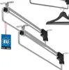 Two extendable clothes rails are shown against a white background. A black hanger is also visible. Produktbild-Vorschau
