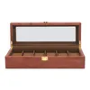 6 hodinek Dřevěné hodinky Watch Box Watch Case Vitrína Náhled obrázku produktu 10