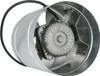 A close-up view of an industrial inline duct fan. Voir les images du produit