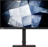 A Lenovo ThinkVision monitor on a stand, displaying an abstract geometric pattern. Produktbild-Vorschau