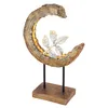 LED Solarleuchte, Holz Optik, Mondsichel Design, H 52 cm Produktbild-Vorschau 9
