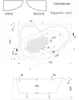Technical drawing and dimensions of a bathtub. Produktbild-Vorschau
