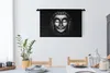 MuchoWow® Wandteppich Wandbehang Buddha - Gesicht - Silber Produktbild-Vorschau 3