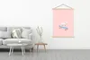 MuchoWow® Textilposter Schwein - Rosa - Skateboard - Blau - Produktbild-Vorschau 3