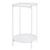 A white side table with two shelves against a white background. Produktbild-Vorschau