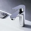 A chrome faucet is shown on a white sink, with a smartphone in the background. Produktbild-Vorschau