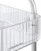 vidaXL Úložný vozík 2 police Transparent 37x28x43,5 cm Náhled obrázku produktu 6
