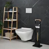 Relaxdays WC Garnitur, Bambus, Edelstahl, stehender Produktbild-Vorschau 3