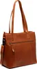 A studio shot of a brown leather tote bag. Produktbild-Vorschau