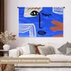 MuchoWow® Wandteppich Wandbehang Gesicht - Blau - Abstrakt Produktbild-Vorschau 2