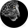 MuchoWow® Rundes Wandbild - Runde Bilder Leopard - Schwarz Produktbild-Vorschau 1