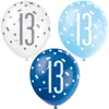 6 Luftballons blau & silber Zahl 13 Produktbild-Vorschau 1